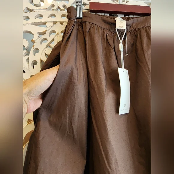 CAROLINE CONSTAS ENBRODERY BROWN MIDI FULL SKIRT NWT SZ SMALL - Picture 9 of 14